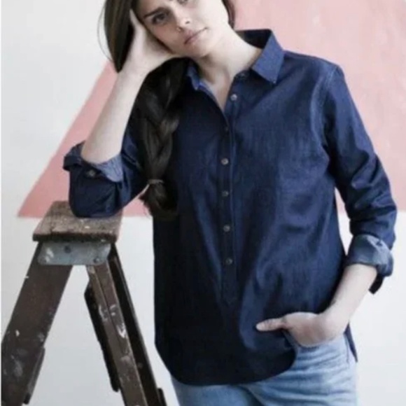 Tradlands Tops - Tradlans Hatteras Pop Over Denim Shirt